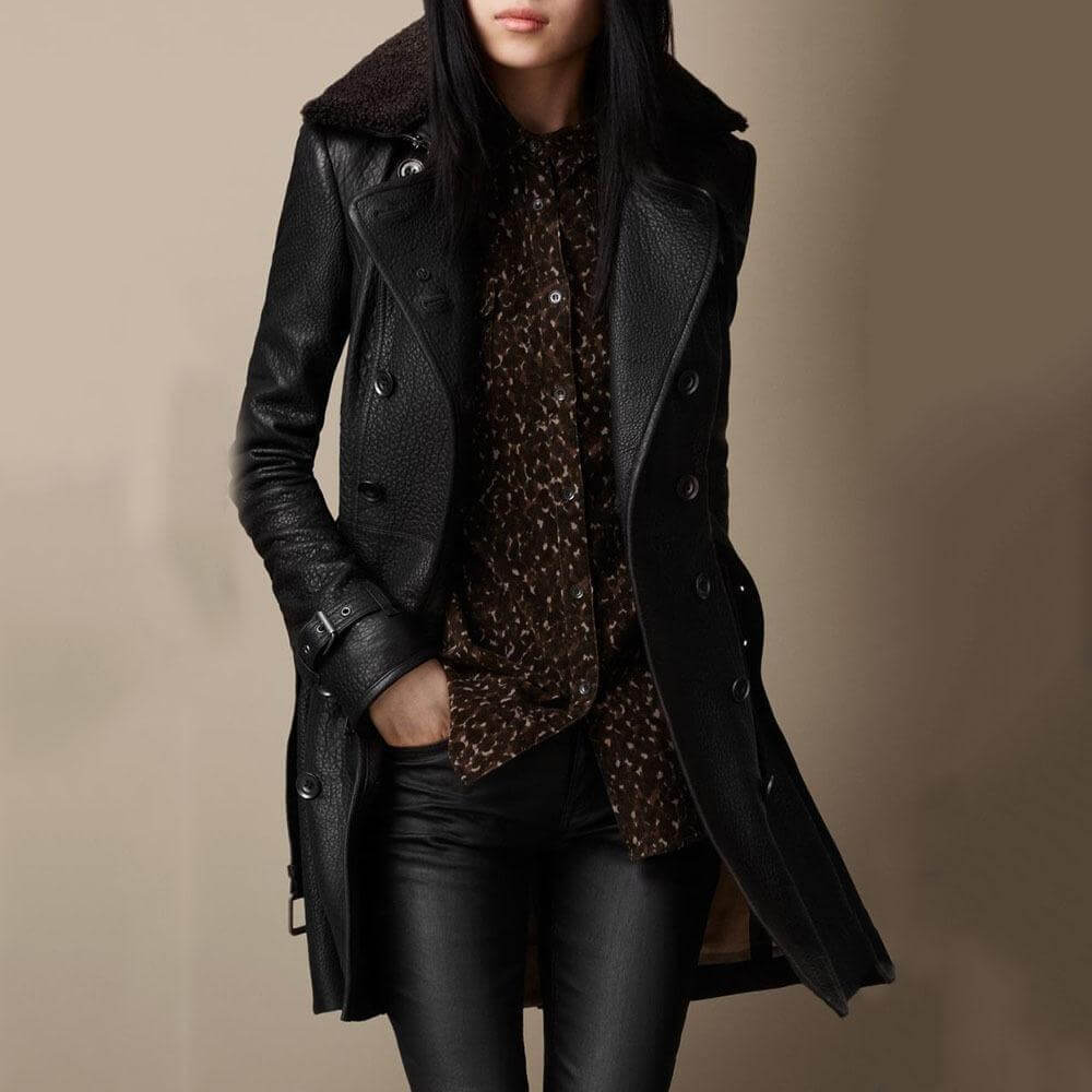 Ada | Luxuriöser  Ledertrenchcoat
