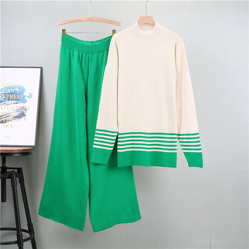 Irene – Gestrickts Pullover‑und‑Hosen‑Set